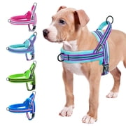Didog Soft Flannel Padded Dog Vest Harness, Escape Proof/Quick Fit Reflective Dog Strap Harness,Easy for Walking TrainingBlue,S