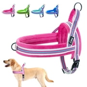 Didog Soft Flannel Padded Dog Vest Harness, Escape Proof/Quick Fit Reflective Dog Strap Harness,Easy for Walking TrainingPink,S