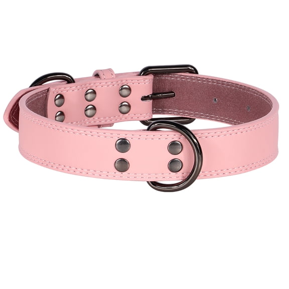 Didog Soft Leather Dog Collars for Pets Adjustable Neck Strap with Durable Metal Buckle and D-ring