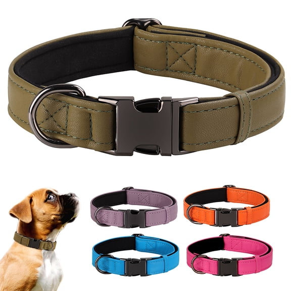 Didog Soft PU Leather Dog Collar Durable Quick Released Pet Collars with Metal Buckle Adjustable