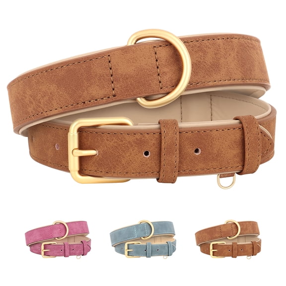 Didog Soft Padded Leather Dog Collar for Dogs, Comfortable Heavy Duty Small Medium Large Dog Leather Collar with Premium Alloy Hardware for Daily Walking