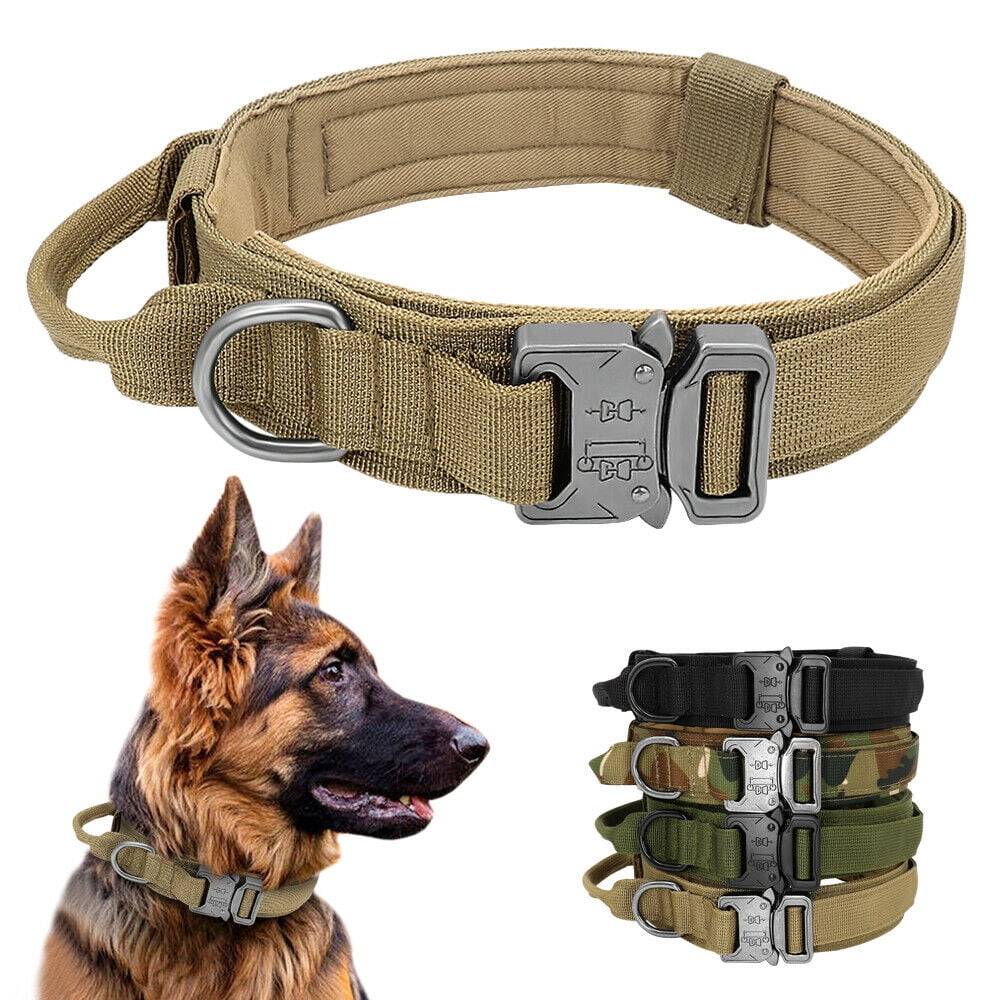 Didog Tactical Dog Collar with Control Handle - Dog Collar with Heavy Duty Metal Buckle & D-Ring - 1.5" Width Adjustable Nylon Dog Collar for Medium and Large Dog Training(Mud,XL)