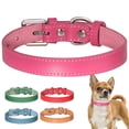 thumbnail image 1 of Didog Thin Plain Leather Dog Collar for Small Dogs Pet Puppy Cat Necklace Chihuahua S M, 1 of 8