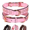 thumbnail image 1 of Didog Wide Leather Studded Dog Collar Heavy Duty Rivets Adjustable for Medium Large Dogs, 1 of 5