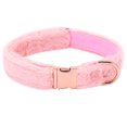 thumbnail image 1 of Didog Winter Cozy Plush Dog Collar with Rose Gold Buckle Luxury Warm Fleece Pet Necklace with D ring Adjustable For Small Large Dogs --White/Pink/Green/Gray, 1 of 4