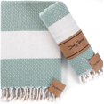 thumbnail image 1 of Die Caprie Turkish Hand Towels Set of 2 | 100% Cotton, 16 x 40 Inches | Decorative Bathroom Towel for Hand, Face, Gym, Yoga, Dishcloth, Kitchen and Bath (2 Hand Towels, Teal), 1 of 5