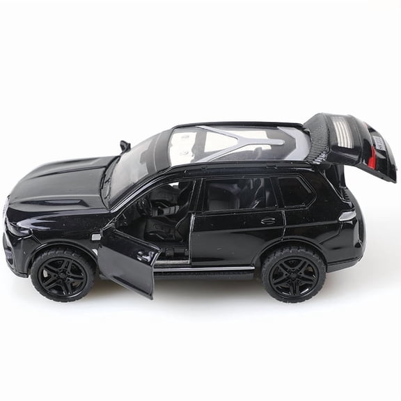 Die-Cast Alloy SUV Model, Black Mini Replica with Openable Doors & Tailgate, Collectible Display Piece