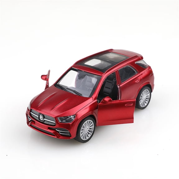 Die-Cast Alloy SUV Model, Red Mini Replica with Open Door, Collectible Display Piece