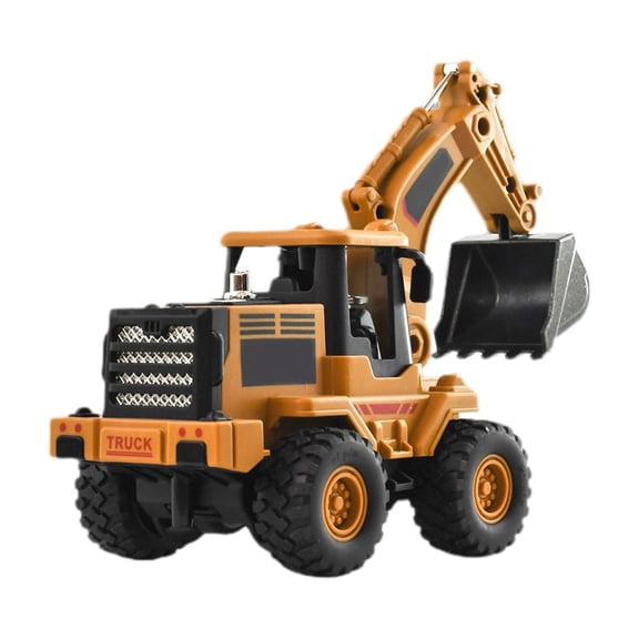Die-Cast Engineering Car Yellow Alloy Forklift Model Toy, Pull Back Construction Vehicle, Simulation Dump Truck Loader Metal Toy Car