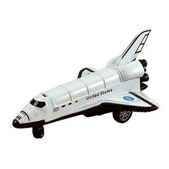 Die Cast Metal 5 White Space Shuttle W Pull Back Action By Kinsfun