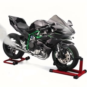 Die Cast Motorcycle Model 1:6 Scale Kawasaki H2R Motorcycles Alloy Racing Motorcycles Model with Sounds & Light & Exhaust Spray, Perfect for Motorcycles Collection, Birthday Gifts (Black)