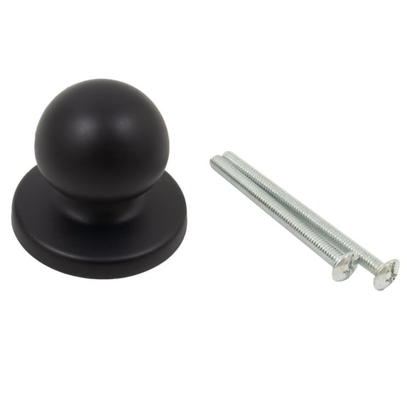 Die-Cast Round Bi-Fold Door Knob, 1-1/4 Inches with 1-3/4" Backplate, Matte Black by Stone Harbor Hardware