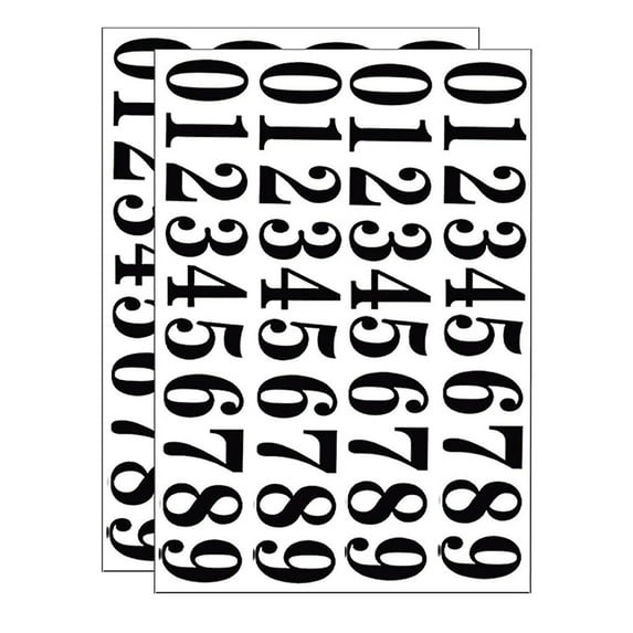Die Cut Black Vinyl Numbers Stickers 2 Inch Self Adhesive - 3 Sets - Premium Decal for Mailbox, Signs, Window, Door, Cars, Trucks, Home, Business, Address Number, Indoor or Outdoor