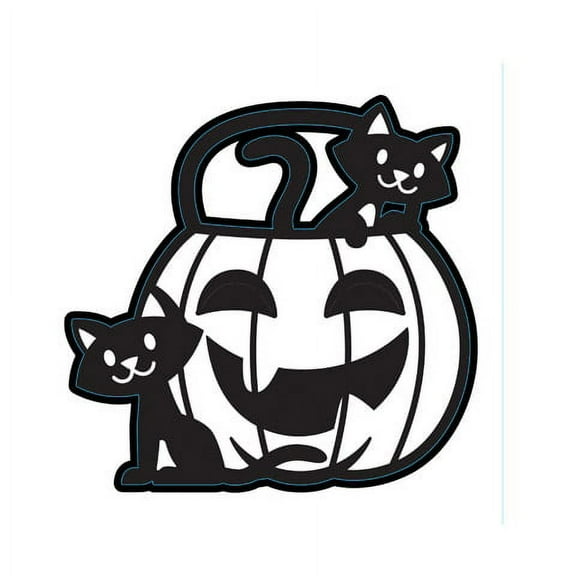 Die Cut Emboss Stencil Pumpkin With 2 Cats By Darice