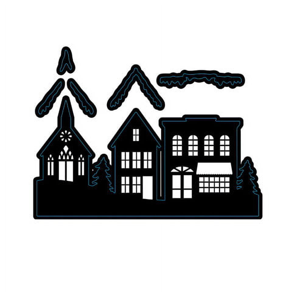 Die Cut Emboss Stencil Village W Snow Layer 6Pc By Darice - Walmart.com