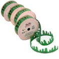 thumbnail image 1 of Die Cut Green Christmas Ribbon, Christmas Trees Design, 7/8" x 12 Yards By Gwen Studios, 1 of 5
