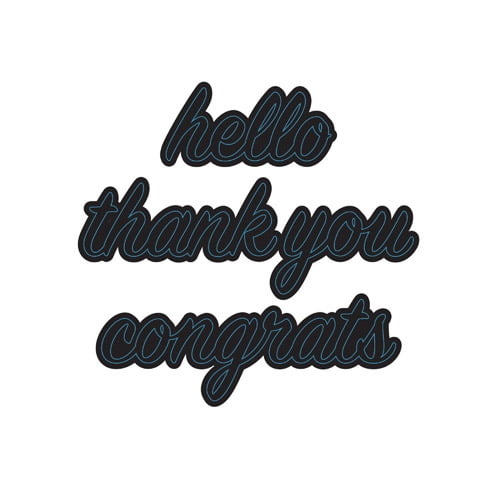 Die Cut Hello Thank You Congra