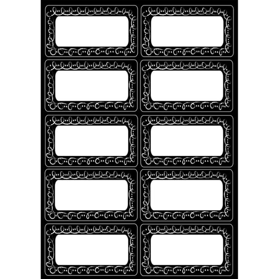 Die-Cut Magnetic Chalk Loop Labels/Nameplates, 10 Pieces