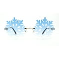 thumbnail image 1 of Die Cut Snow Flake Shape Rimless Retro Round Sunglasses Gold Blue, 1 of 4