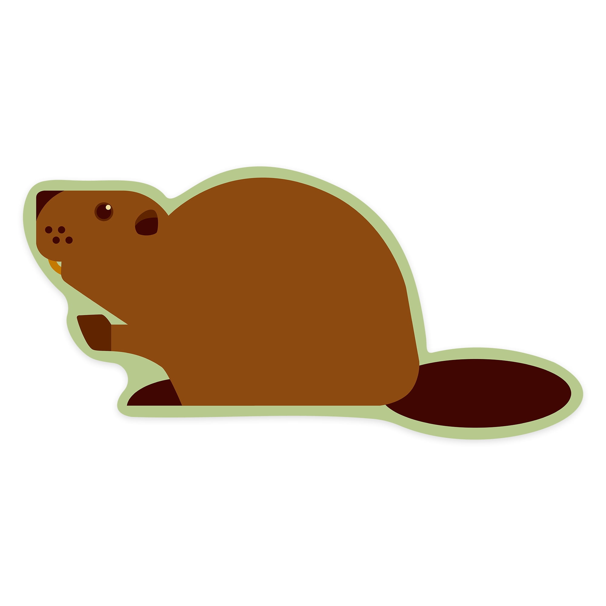Sticker Contour Die Cut Sticker Beaver, Geometric, Contour Vinyl Sticker 3 to 6 inches ...
