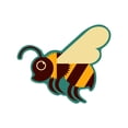 thumbnail image 1 of Die Cut Sticker Bee, Geometric, Contour Vinyl Sticker 3 to 6 inches, (Waterproof Decal for Cars, Water Bottles, Laptops, Coolers), Large, 1 of 5