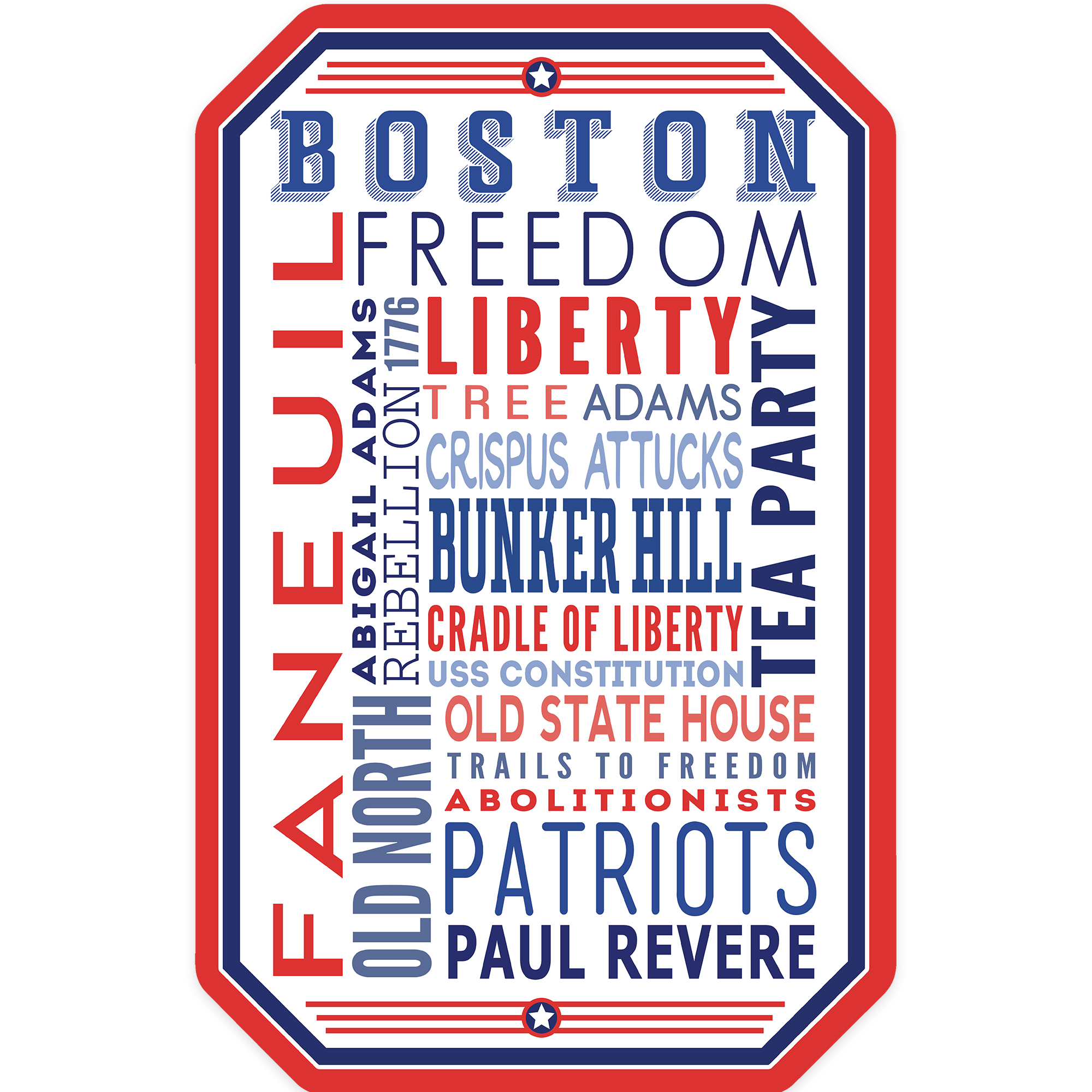 Die Cut Sticker Boston, Massachusetts, Typography, Contour Vinyl ...