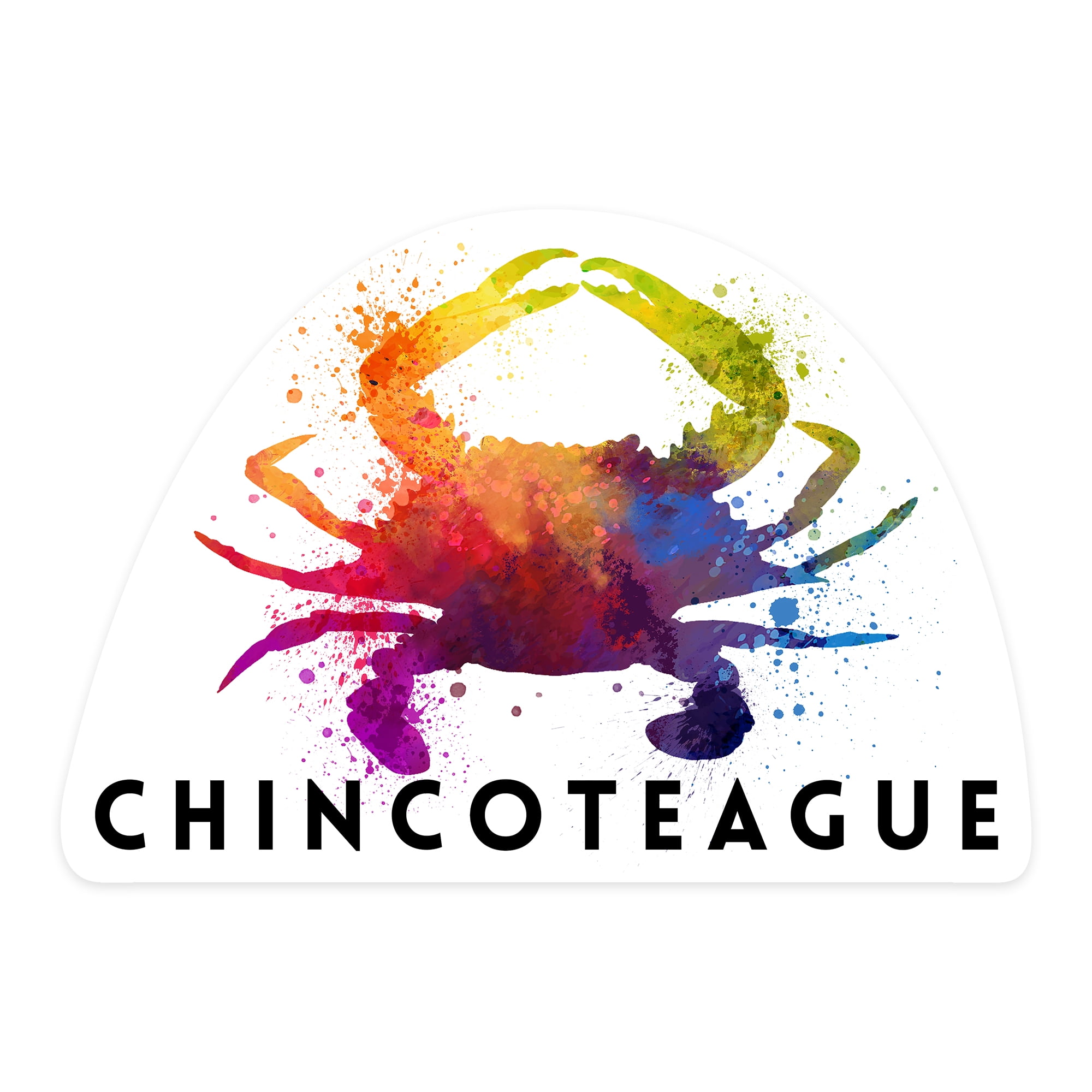 Die Cut Sticker Chincoteague, Virginia, Blue Crab, Abstract Watercolor, Contour Vinyl Sticker 3