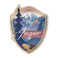 thumbnail image 1 of Die Cut Sticker Jasper, Canada, Canadian Rockies, Mountain Scene, Lithograph, Contour Vinyl Sticker 1 to 3 inches (Waterproof Decal for Cars, Water Bottles, Laptops, Coolers), Small, 1 of 5
