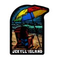 thumbnail image 1 of Die Cut Sticker Jekyll Island, Beach Chair, Scratchboard, Contour Vinyl Sticker 1 to 3 inches (Waterproof Decal for Cars, Water Bottles, Laptops, Coolers), Small, 1 of 5
