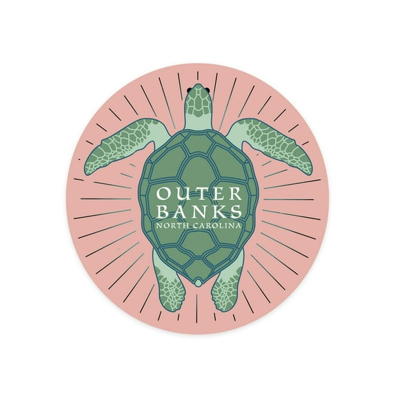 Die Cut Sticker Outer Banks, North Carolina, Sea Turtle Outline, Contour Vinyl Sticker 1 to 3 inches (Waterproof Decal for Cars, Water Bottles, Laptops, Coolers), Small