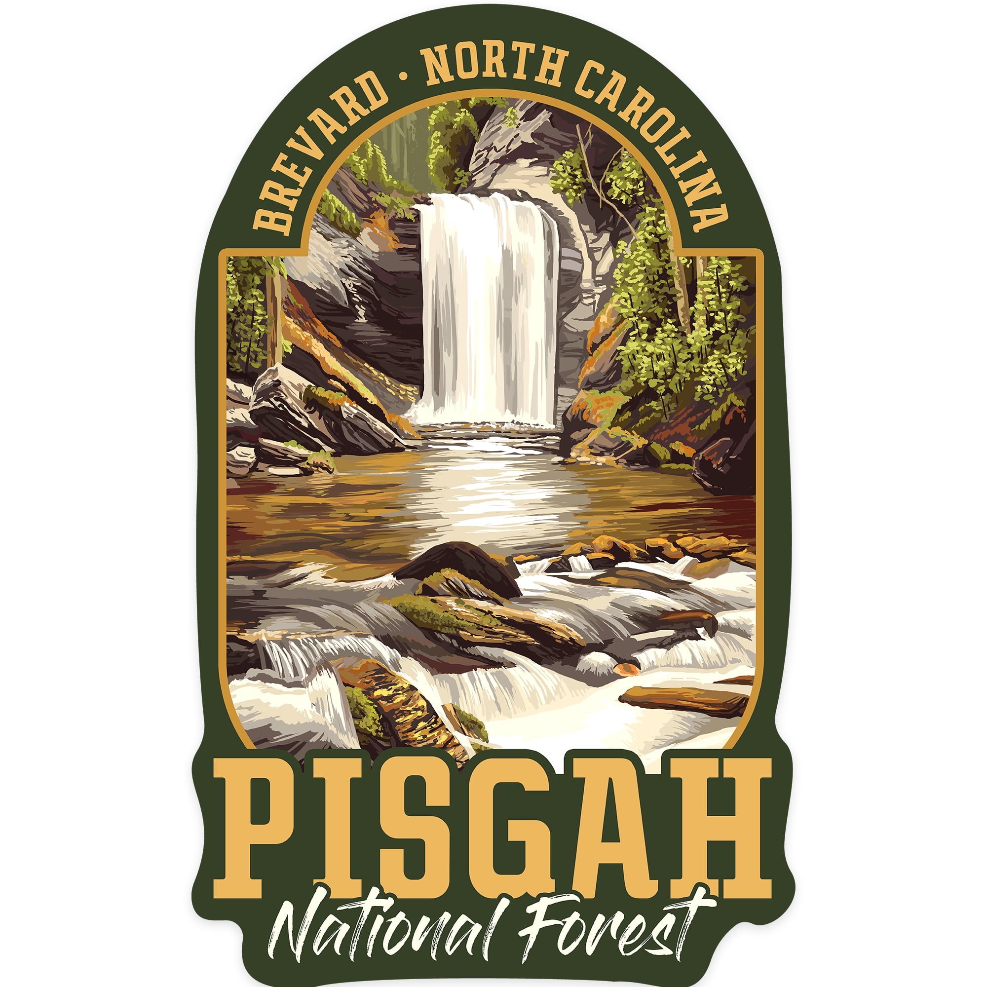 Die Cut Sticker Pisgah National Forest, Brevard, North Carolina