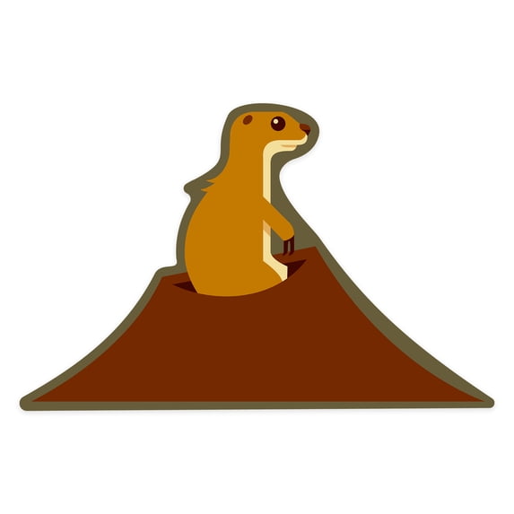 Die Cut Sticker Prairie Dog, Geometric, Contour Vinyl Sticker 1 to 3 inches (Waterproof Decal for Cars, Water Bottles, Laptops, Coolers), Small
