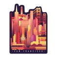 thumbnail image 1 of Die Cut Sticker San Francisco, California, Neon Skyline, Contour Vinyl Sticker 3 to 6 inches, (Waterproof Decal for Cars, Water Bottles, Laptops, Coolers), Large, 1 of 5