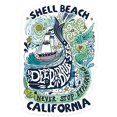 thumbnail image 1 of Die Cut Sticker Shell Beach, California, Watercolor Whale, Deep Blue Sea, Nautical Art, Contour Vinyl Sticker 1 to 3 inches (Waterproof Decal for Cars, Water Bottles, Laptops, Coolers), Small, 1 of 5