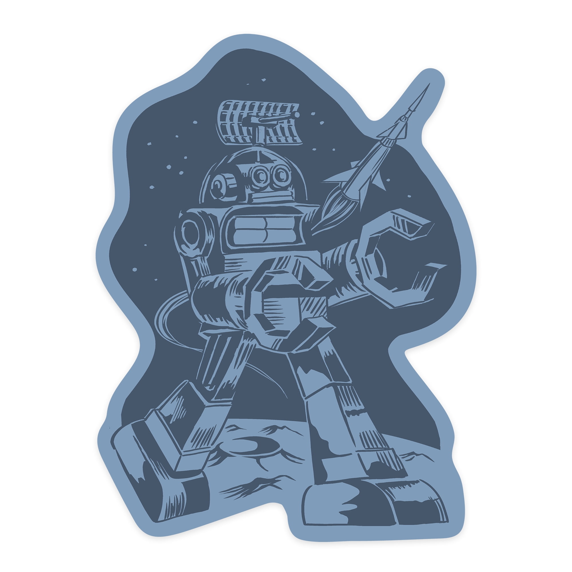 Sticker Contour Die Cut Sticker Space Robot, Contour Vinyl Sticker 3 to 6 inches ...