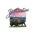 thumbnail image 1 of Die Cut Sticker Yellowstone National Park, Bison and Sunset, Contour Vinyl Sticker 3 to 6 inches, (Waterproof Decal for Cars, Water Bottles, Laptops, Coolers), Large, 1 of 5