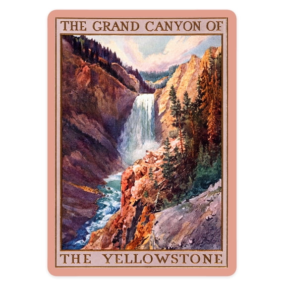 Die Cut Sticker Yellowstone National Park, Wyoming, The Grand Canyon of Yellowstone, Contour Vinyl Sticker 1 to 3 inches (Waterproof Decal for Cars, Water Bottles, Laptops, Coolers), Small