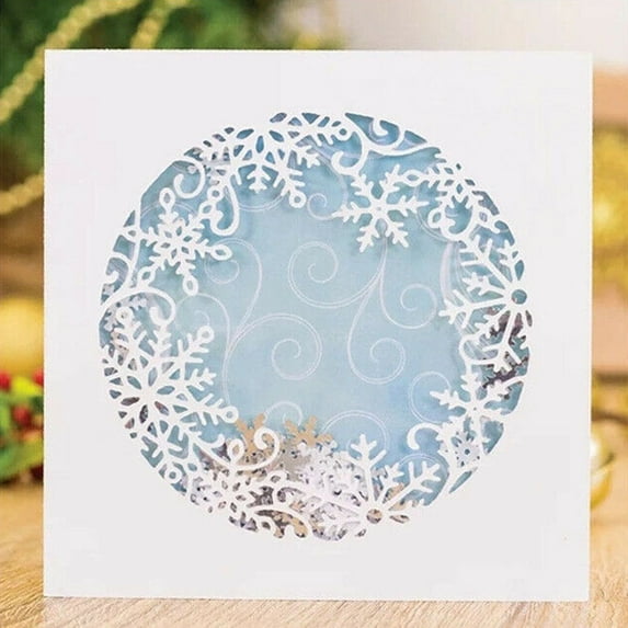 Die Cuts for Card Making, Ouginx Christmas Background Snowflake Frames Metal Cutting Dies DIY Die Cutters Die Stencils for Scrapbooking, Embossing & More