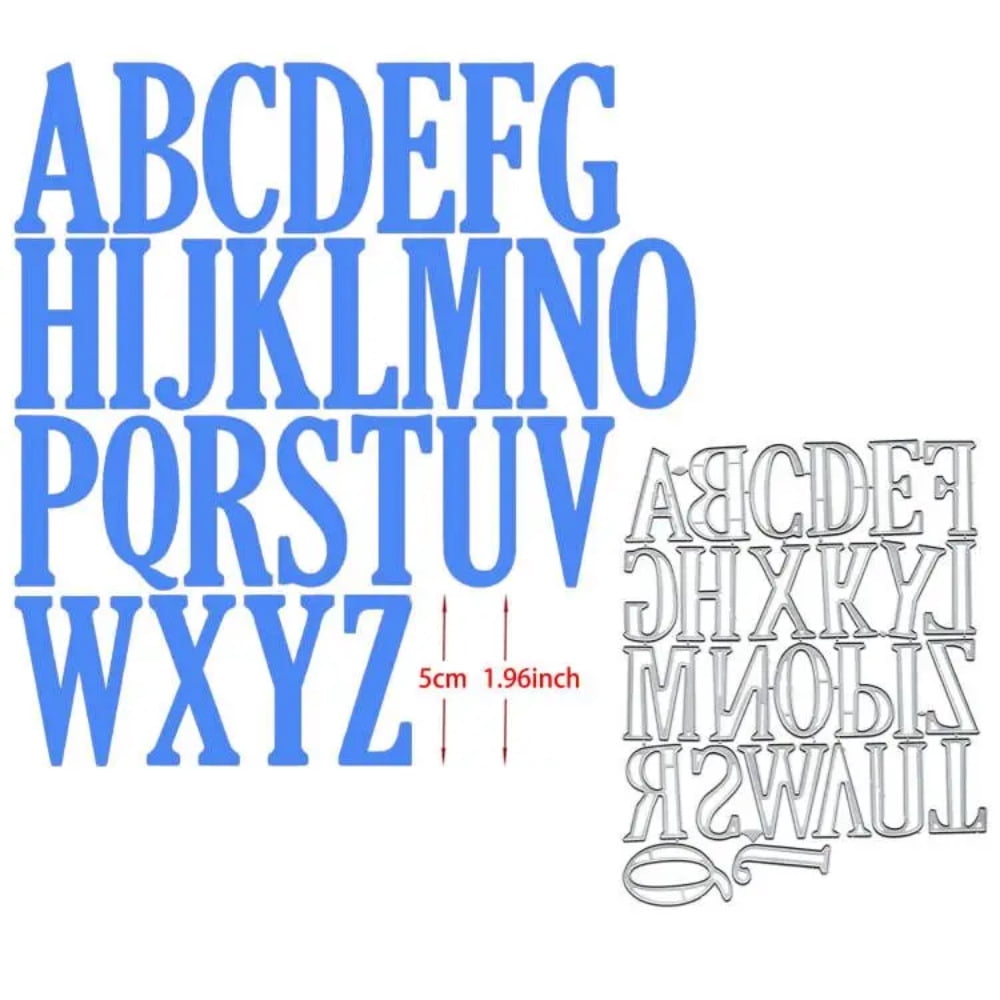Die Letters Die Cuts for Card Making, Ouginx 26Pcs Alphabet Letters Metal Cutting ...