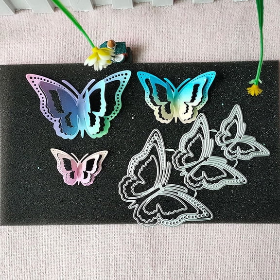 Die Cuts for Card Making, Ouginx 3D Butterfly Metal Cutting Dies DIY Die Cutters Die Stencils for Scrapbooking, Embossing & More