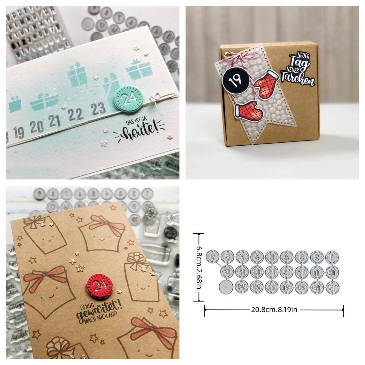 Die Cuts for Card Making, Ouginx Advent Numbers Date Metal Cutting Dies ...