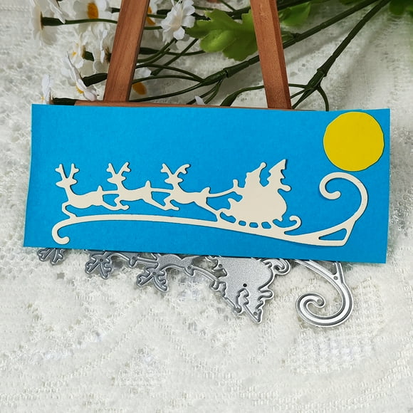Die Cuts for Card Making, Ouginx Christmas Santa Claus Sled Metal Cutting Dies DIY Die Cutters Die Stencils for Scrapbooking, Embossing & More