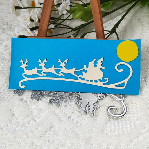 Die Cuts for Card Making, Ouginx Christmas Santa Claus Sled Metal Cutting Dies DIY Die Cutters Die Stencils for Scrapbooking, Embossing & More
