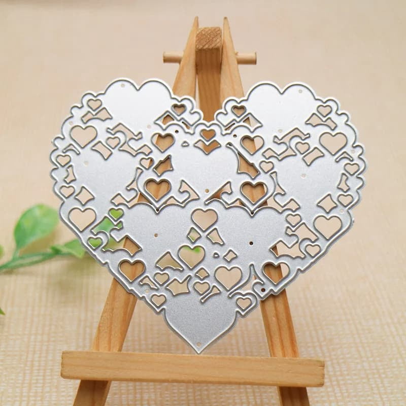 Die Cuts for Card Making, Ouginx Heart Shape Hollow Metal Cutting Dies ...
