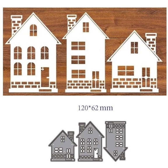Die Cuts for Card Making, Ouginx House Building Metal Cutting Dies DIY Die Cutters Die Stencils for Scrapbooking, Embossing & More