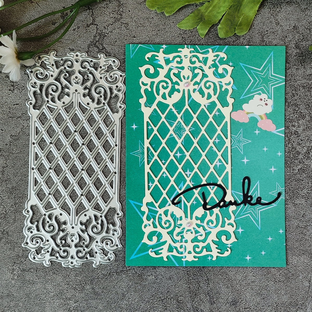 Die Cuts for Card Making, Ouginx Lace Border Background Metal Cutting ...