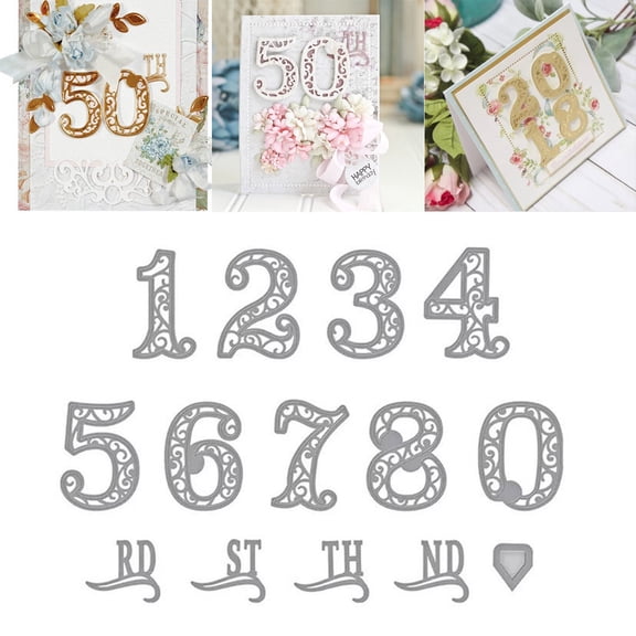 Die Cuts for Card Making, Ouginx Lace Numbers Metal Cutting Dies DIY Die Cutters Die Stencils for Scrapbooking