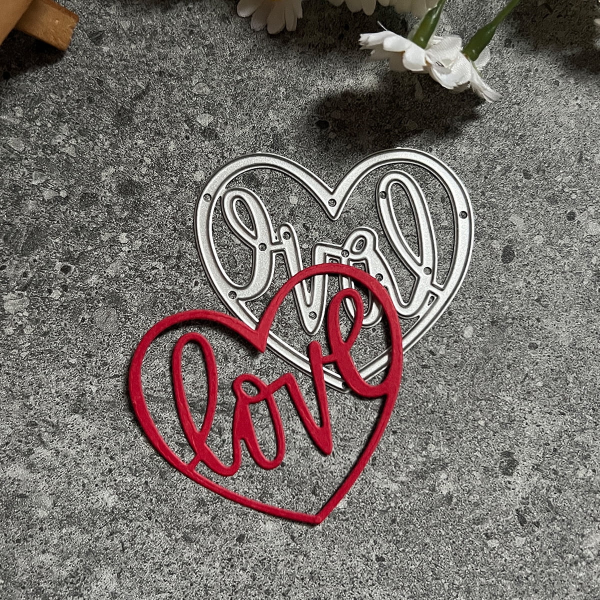 Die Cuts for Card Making, Ouginx Love Heart Shaped Metal Cutting Dies ...