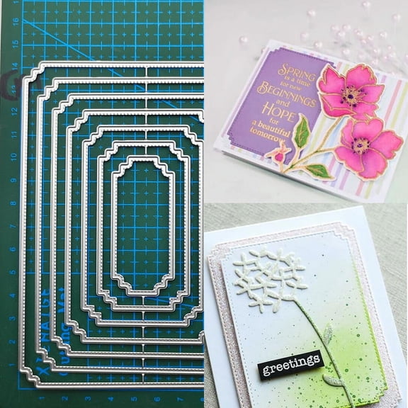 Die Cuts for Card Making, Ouginx Nesting Frame Layer Metal Cutting Dies DIY Die Cutters Die Stencils for Scrapbooking, Embossing & More