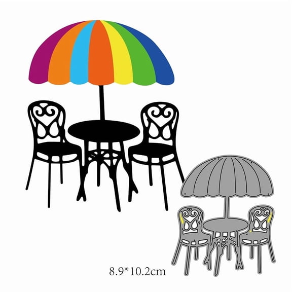Die Cuts for Card Making, Ouginx Outdoor Table Chair Metal Cutting Dies DIY Die Cutters Die Stencils for Scrapbooking, Embossing & More